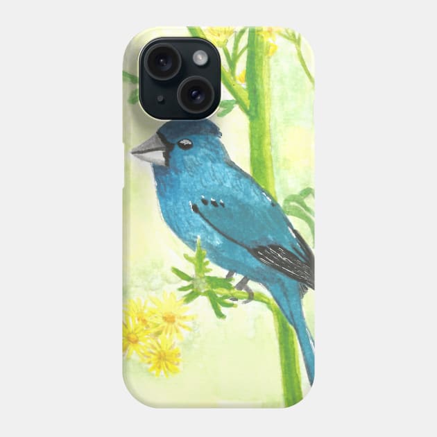 Summer indigo bunting Phone Case by Créa'RiBo