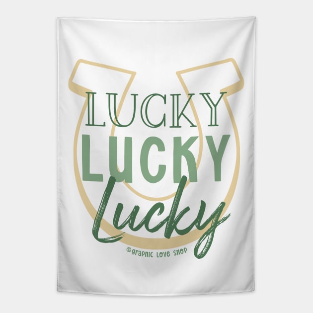 Extra Lucky Horseshoe © GraphicLoveShop Tapestry by GraphicLoveShop