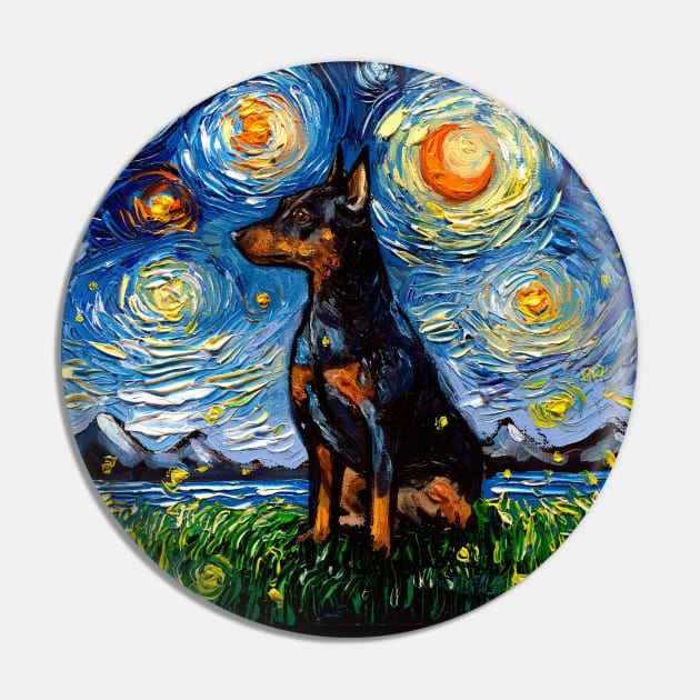 Miniature Pinscher Night Pin by sagittariusgallery