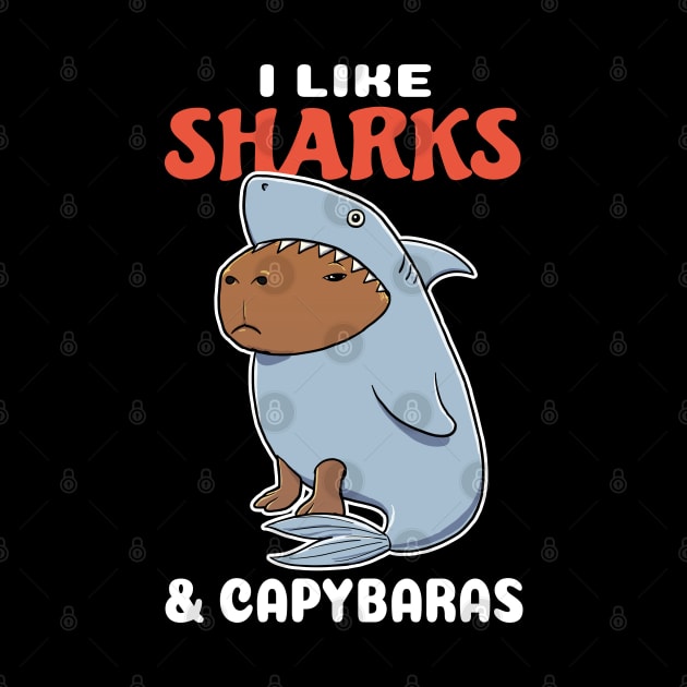 I Like Sharks and Capybaras Cartoon by capydays