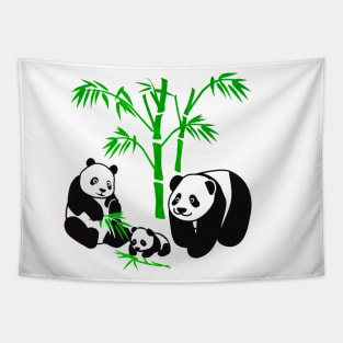 Panda bear family Tapestry