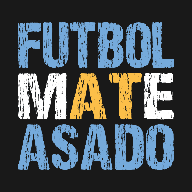 Futbol Mate Asado Argentinian Flag Argentina Distressed by Nirvanibex