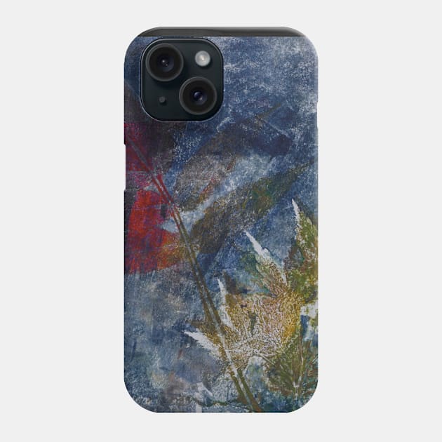 Ochre Woodlands in Midnight Blue Phone Case by BenitaJayne