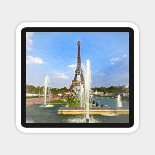 The Eiffel Tower and Fountains Magnet