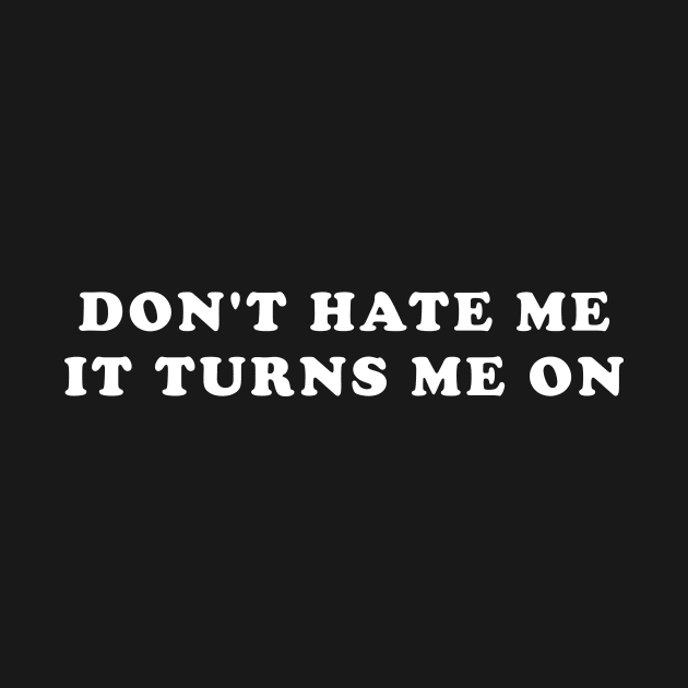 Don’t Hate Me It Turns Me On Funny Saying by elhlaouistore