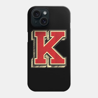 Vintage Letter K ✪ Retro typography style capital letters Phone Case