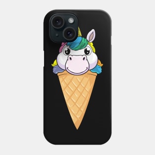 Unicorn with Ice cream cone & Ice cream Phone Case