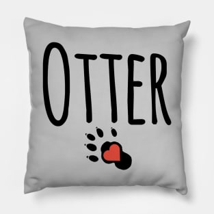 Otter Heart Paw Pillow