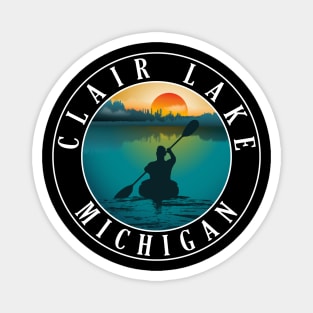 Clair Lake Kayaking Michigan Sunset Magnet