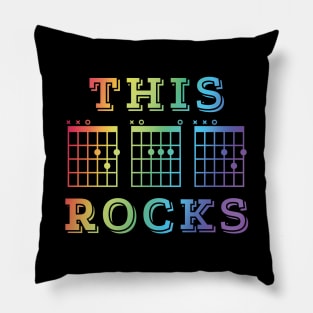 This Dad Rocks Guitar DAD Chords Tab Colorful Theme Pillow