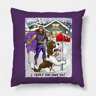 Minnesota Vikings Fans - Kings of the North vs Tongue Tied Saintly Hounds Pillow