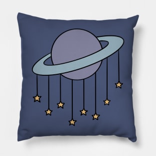 Planet Mobile - Purple and Blue Pillow