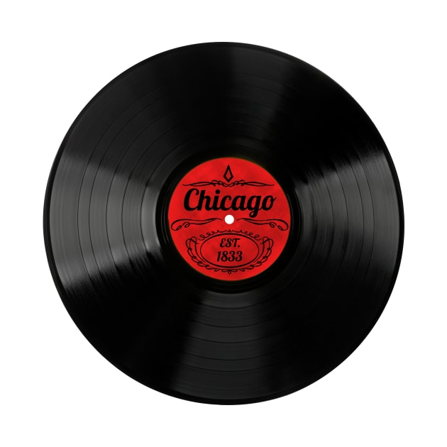 Chicago Gift Retro Musical Art Vintage Vinyl Record Design by Tennessee Design Studio