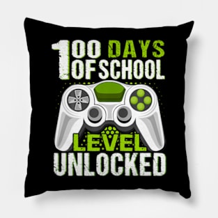 Video Gamer Student 100th Day Teacher 100 Days of School Pillow