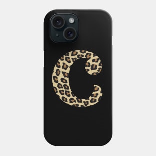 Letter C Leopard Cheetah Monogram Initial Phone Case