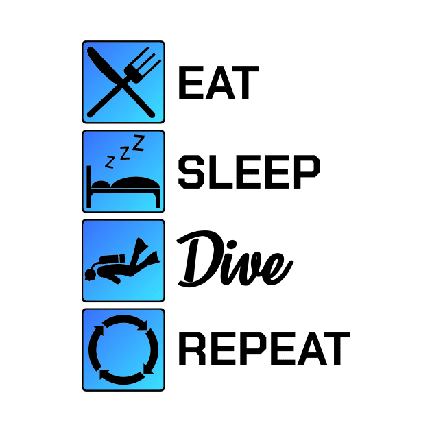 Diver Eat Sleep Dive Repeat Diving Scuba Reef Gift by bigD