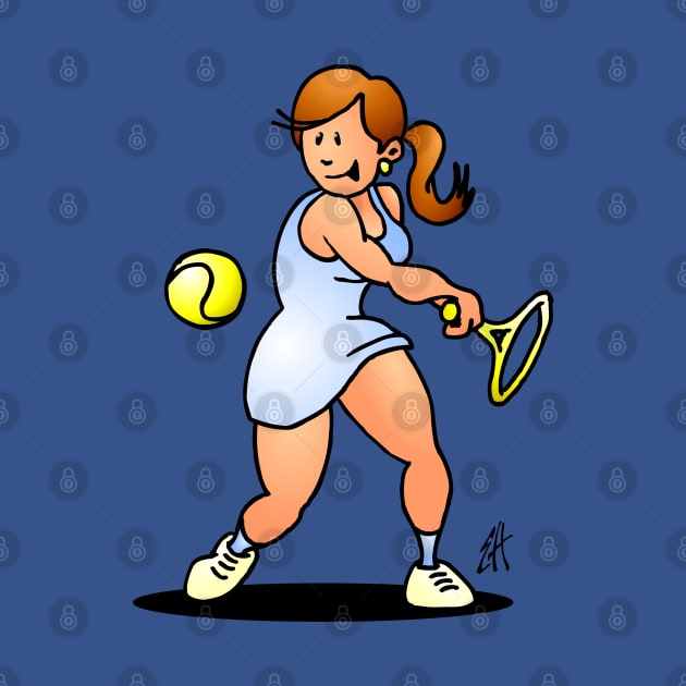 Tennis girl hitting a backhand by Cardvibes