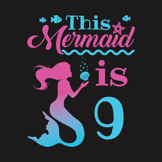 Mermaid Birthday Shirt - 9th Birthday by redbarron