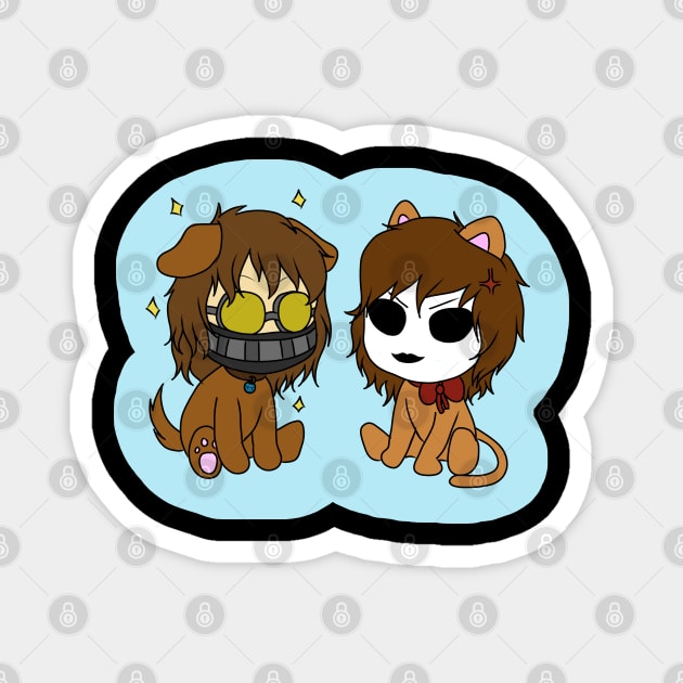 cute creepypasta toby and masky Magnet by LillyTheChibi