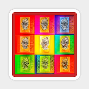 Sugar Skulls Pop Art Squares Magnet