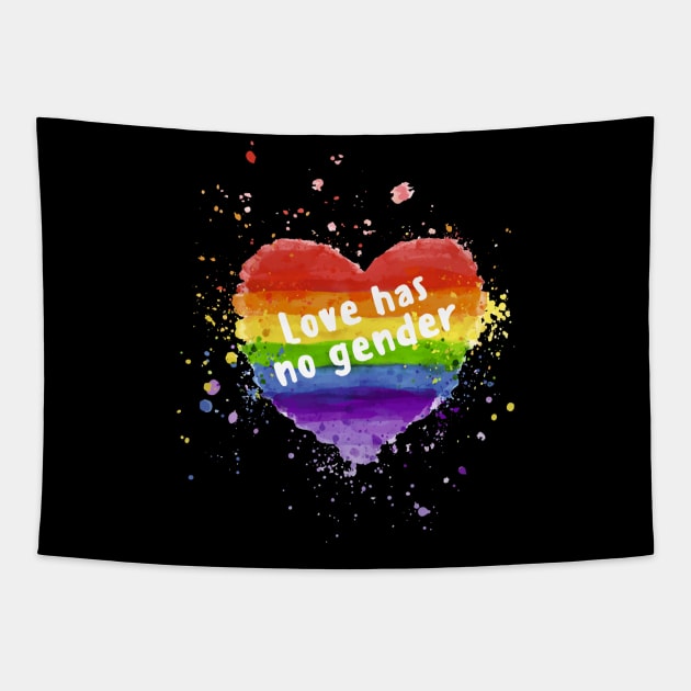 LGBT Rainbow Pride - Love Has No Gender Tapestry by victoriashel