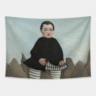 Boy on the Rocks by Henri Rousseau Tapestry