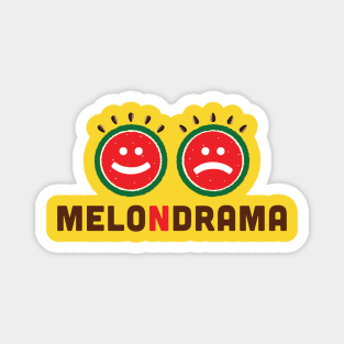 The Best Summer Collection with Funny Melodrama Expression with Drama Faces in the Shape of Watermelon. Magnet