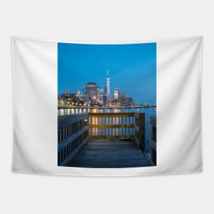 New York Pier 40 Skyline2 Tapestry