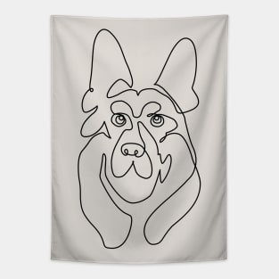 One line German Shepherd Tapestry