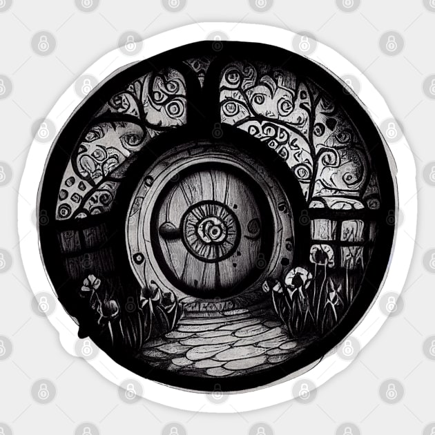 Beautiful Round Door - White - Fantasy Sticker for Sale by Fenay Designs