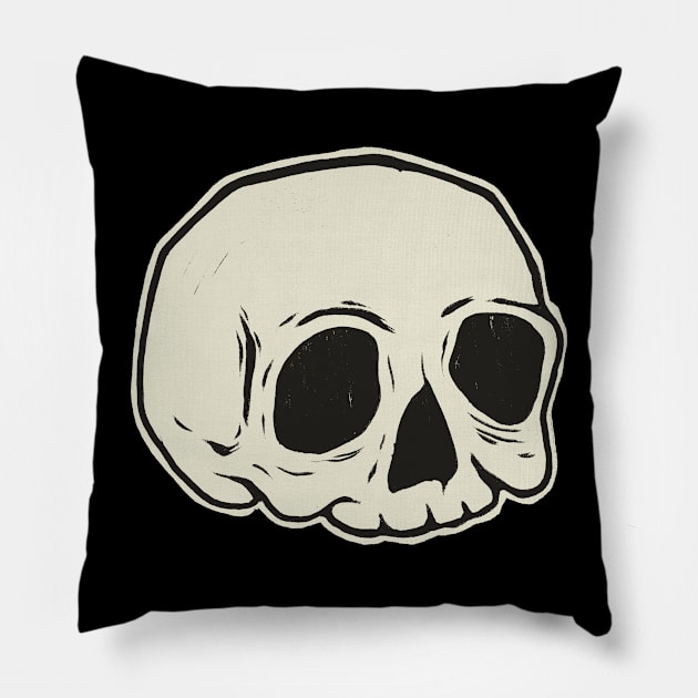Classic Skull (WHITE) Pillow by cecececececelia