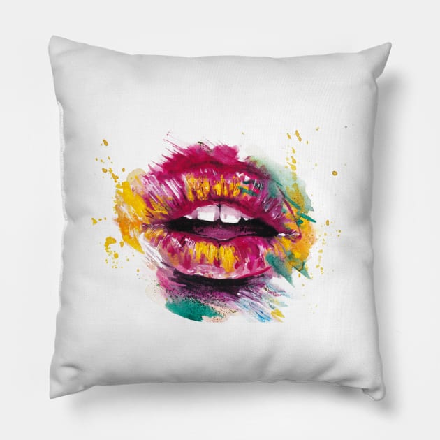 Rainbow Lips Pillow by xxdoriana