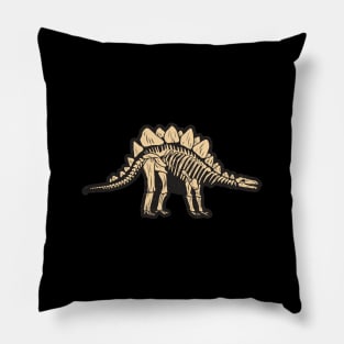 Stegosaurus Dinosaur T-shirt, Spikey Dino Tee, Skeleton Tshirt, Spiney Shirt, Dino Bones, Spike Backed Prehistoric Reptiles Pillow