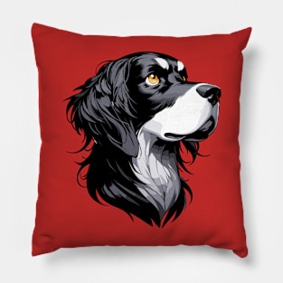 Stunning and Cool Gordon Setter Monochrome and Gold Portrait for Father's Day Pillow