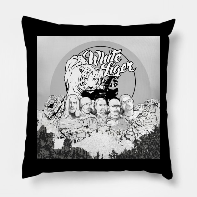 White Liger Band Album Cover Pillow by SteveW50