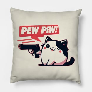 Pew Pew Cat Pillow