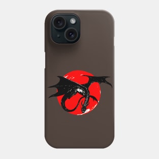 dragon on the background of the red moon Phone Case