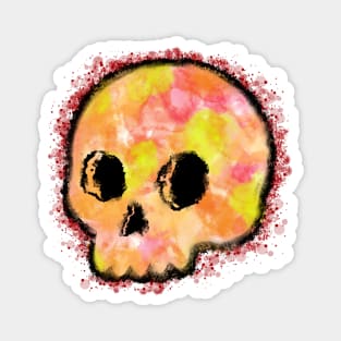 Cute Baby Skull Watercolor With Paint Splash Magnet