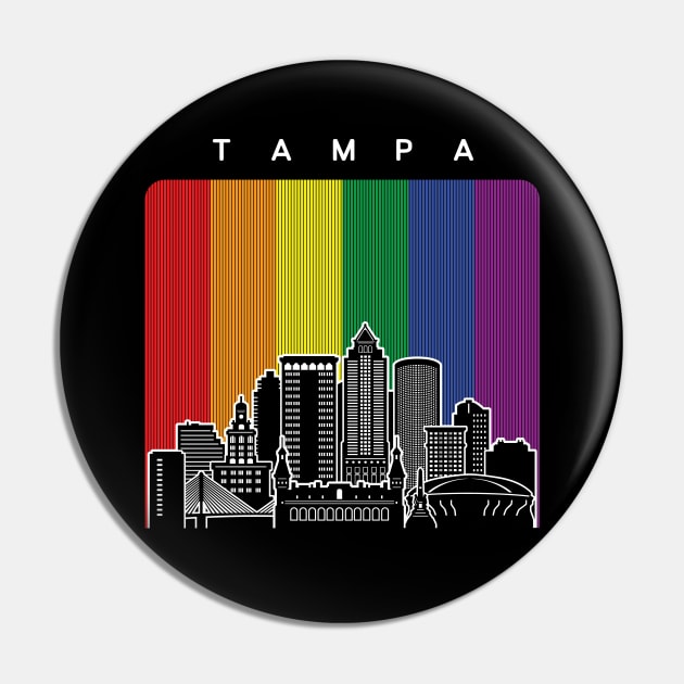 Tampa LGBT Rainbow Flag Pin by traveltravelamerica