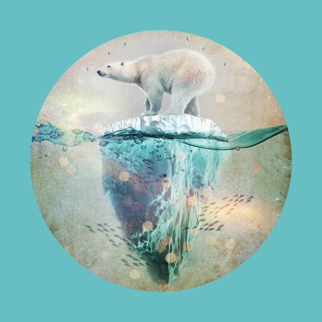 Polar Bear on an Iceberg - Climate Change by Vin Zzep