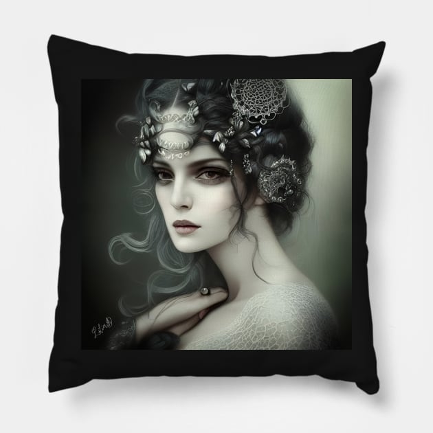Vintage Lady witch Pillow by redwitchart