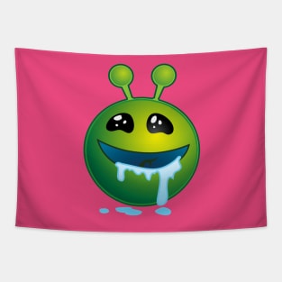 Funny Alien Monster ET Extraterrestrial Martian Green Man Emoji for Women, Men and Kids 7 Tapestry