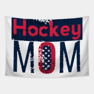 The Ice Hokey Mom in Red and Blue Tapestry