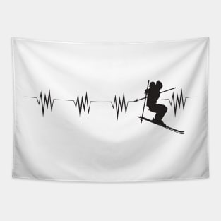 Skiing - Ski Heartbeat Tapestry