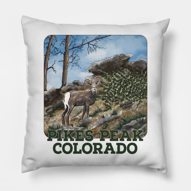 Pikes Peak Bighorns Pillow by MMcBuck