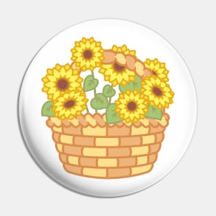 Yellow Summer Sunflower Basket Pin