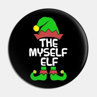 Myself Elf Matching Family Group Christmas Party Pajama Pin