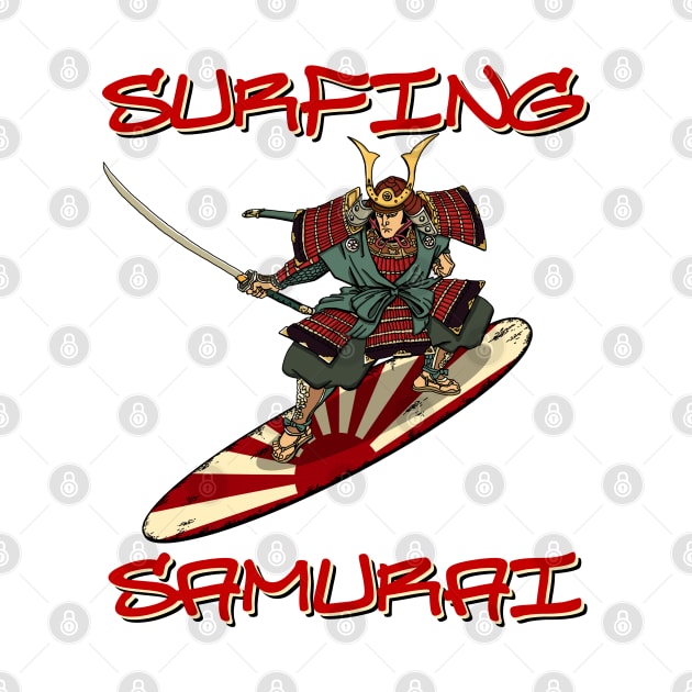 Surfing samurai by Gretta Cool