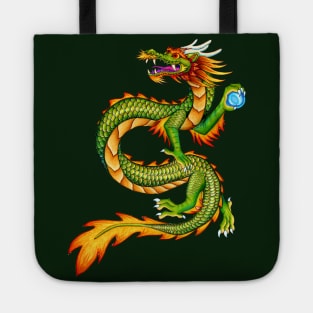 Colorful Cartoon Green Chinese Dragon Tote