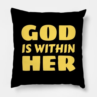 God Is Within Her | Christian Typography Pillow